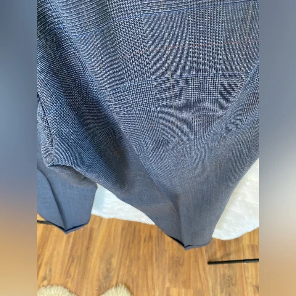 Lands' End Men's 100% Wool‎ Blue Dress Pants Trousers Size 35 Regular